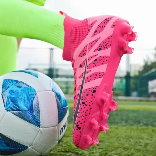 Vista 5 de DHOVOR Tacos de fútbol para mujer, tacos de fútbol juvenil, tenis de fútbol para exteriores e interiores