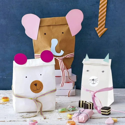 Vista 4 de Kslong Pequeñas bolsas de papel blanco, 50 mini bolsas de papel para regalos de fiesta, bolsa de almuerzo de papel a granel para sándwich, palomitas