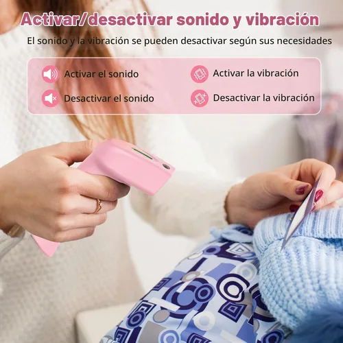 Vista 7 de symcode - Escáner de código de barras inalámbrico USB, lector de código de barras láser 1D de mano (inalámbrico de 2.4 GHz y cable USB2.0) Escáner