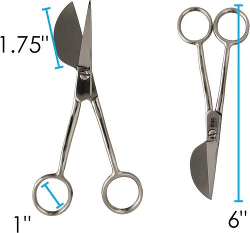 Vista 4 de The Beadsmith Tijera de apliques – 6 pulgadas, borde de cuchillo de pico de pato, mango en ángulo, tornillo de tensión ajustable – forma de paleta