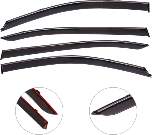 Vista 3 de FINDAUTO Deflector de ventana lateral, protectores de lluvia, deflector de ventana lateral, 4 piezas, apto para 2013-2017 para Honda para Accord