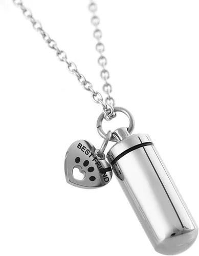 Vista 3 de TTVOVO Collar de urna de cremación para mascotas, para cenizas, recuerdo conmemorativo, soporte para cenizas, medallón de urna para mejor amigo