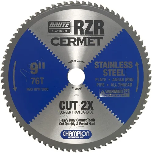 Vista 14 de Champion Cutting Tool Corp - Hoja de sierra circular de 5-3/8 pulgadas, 50T (RZR-538-50-ST), acero inoxidable