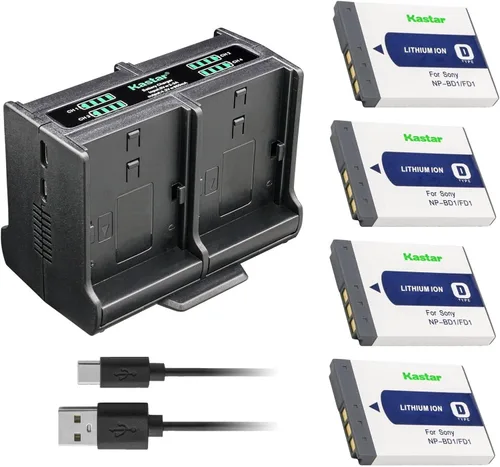 Vista 8 de Kastar Cargador de batería cuádruple compatible con cámaras Sony Cyber-Shot DSC-T90, Cyber-Shot DSC-T200, Cyber-Shot DSC-T300, Cyber-Shot DSC-T500
