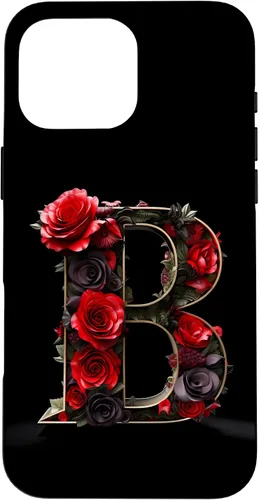 Vista 19 de B Monogram Letter Red Roses Floral Case for iPhone 17