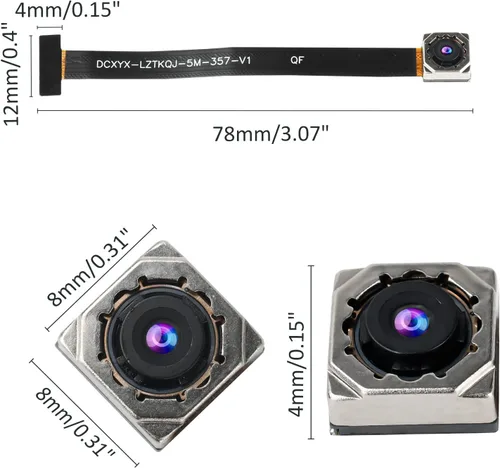 Vista 2 de 2 PCS OV5640 módulo de cámara, lente de enfoque automático de 120 ° lente de 5 megapíxeles para ESP32, STM32, computadora de placa única