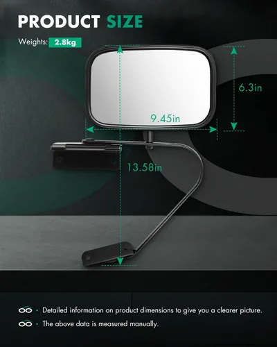 Vista 3 de SCITOO Espejos retrovisores laterales compatibles con Ford F150 1980-1996 para camioneta, espejos manuales plegables no calefactados para lado