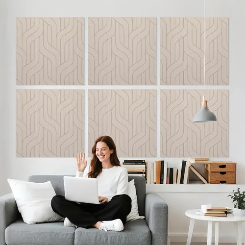 Vista 12 de 6 piezas de paneles acústicos, paneles absorbentes de sonido de 23.6x23.6 pulgadas, paneles de pared acústicos decorativos para grabación y estudio