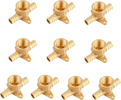 Vista 12 de EFIELD 1/2 "Pex x 1/2" Pex x 1/2" hembra NPT Drop-ear Tee, Latón Crimp Fitting, (PEX1807170)