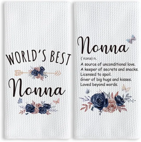 Vista 8 de TNUW Best Grandma - Toallas de cocina de 16 x 24 pulgadas, la mejor flor de Abuela del mundo, suave y absorbente, toalla de cocina, toallas de mano