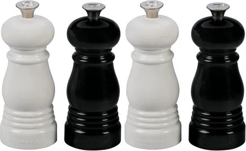 Vista 13 de Le Creuset Petite Juego de Molinillo de Sal y Pimienta, 5" x 2" cada uno, Blanco y Negro