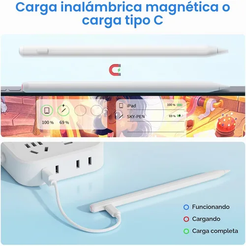 Vista 3 de Lápiz óptico para iPad con carga inalámbrica, lápiz Zspeed iPad casi como Apple Pencil de 2ª generación, compatible con iPad Air 5/4, iPad mini 6