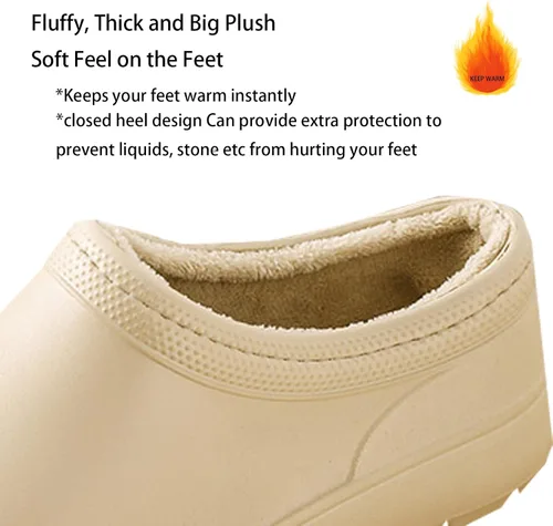 Vista 5 de Zapatos de chef cálidos para hombres y mujeres, antideslizantes, impermeables, zapatos de trabajo para hombre, cómodos zapatos de enfermería