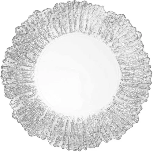 Vista 17 de Simply Elegant Placa de carga de vidrio transparente con borde de cuentas Placa de servicio para fiestas, cenas, bodas, quinceañeras y eventos