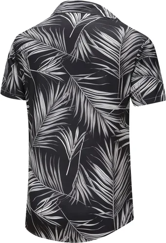 Vista 29 de KYKU - Camisa hawaiana funky para hombre, ropa tropical para vacaciones en Palm Beach