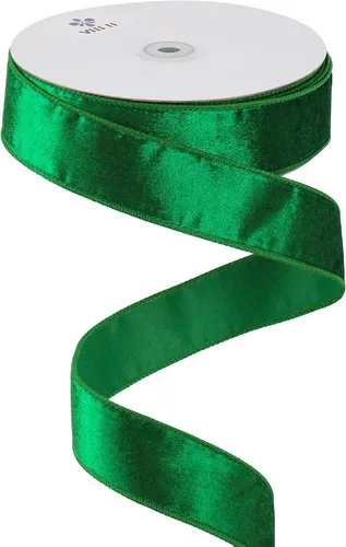 Vista 10 de MEEDEE Cinta de terciopelo azul de 1.5 pulgadas, 25 yardas, terciopelo triturado para árbol de Navidad, coronas, lazos