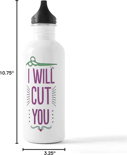 Vista 6 de CafePress I Will Cut You - Botella de agua de acero inoxidable (1 botella de agua de 34 onzas)
