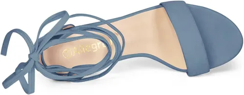Vista 4 de Allegra K - Sandalias de tacón alto con cordones para mujer