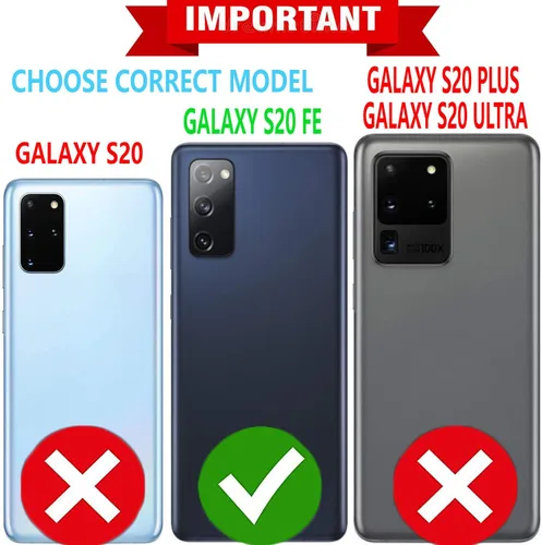Vista 2 de STARSHOP Funda para Samsung Galaxy S20 FE 5G, funda para Galaxy S20 FE 5G, con [protector de pantalla de vidrio templado incluido] Cartera de piel