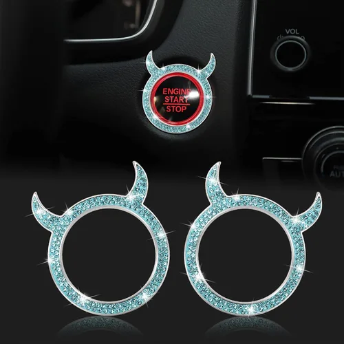 Vista 14 de WINKA Bling Cubierta del Botón de Arranque del Motor del Coche Universal Push Start Stop Trim Anillo de Encendido Tapa Decoraciones 2 piezas