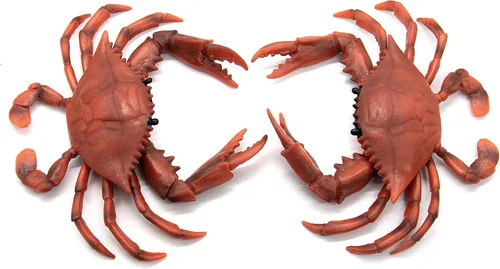 Vista 5 de AUEAR Cangrejo de plástico para decoración, criaturas artificiales de la vida marina, animales simulados, regalo creativo, rojo, paquete de 2