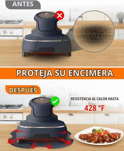 Vista 6 de 2 Piezas Salvamanteles de Silicona para Freidora de Aire y Protector contra Salpicaduras para Ninja Crispi, Alfombrilla Resistente al Calor