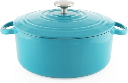 Vista 21 de Chantal Juego de horno holandés de hierro fundido, 3 y 7 cuartos de galón, esmalte premium formulado en Estados Unidos, azul marino