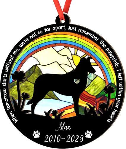 Vista 109 de Adorno personalizado para atrapasoles de sabueso afgano, adorno de Navidad de sabueso afgano, regalo para perro amante, sabueso afgano conmemorativo