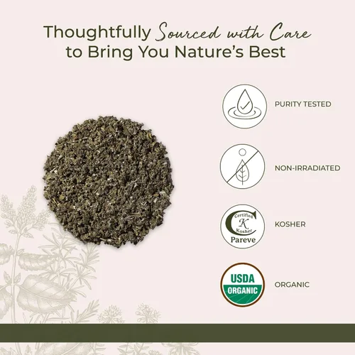 Vista 4 de Té orgánico de hojas de frambuesa roja, hojas cortadas y tamizadas a granel de Starwest Botanicals