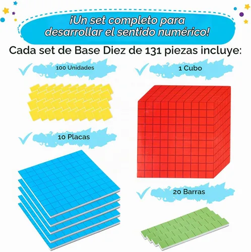 Vista 3 de Simply magic - 131 bloques de base magnética jumbo para matemáticas, cubos de matemáticas Base 10 Math Manipulatives 1st 2nd 3rd Grade, Number