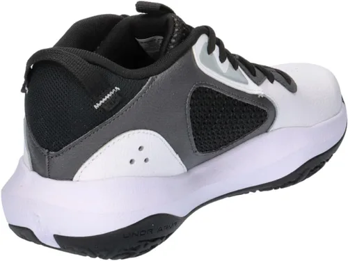 Vista 7 de Under Armour Men's Lockdown 6 Basketball Shoes (101) Blanco/Gris azabache/Negro