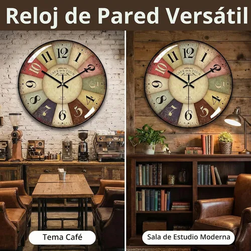 Vista 4 de [Usado] Reloj de pared vintage de 12 pulgadas con esfera de números romanos, reloj de cuarzo, silencioso, sin tic-tac, con esfera de vidrio B