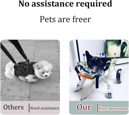 Vista 2 de Dog Wheelchair, for Back Legs，Pet Light Weight Dog&Cat&Pets Wheelchair，Cart Adjustable Dog Cart, Lightweight Adjustable Dog Bicycle Trailers