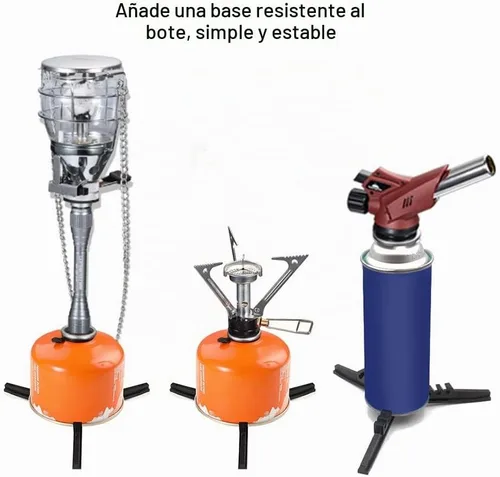 Vista 6 de Soporte universal plegable para bote de combustible, estabilizador de trípode Caudblor para estufas de camping, soporte compacto de tanque de gas