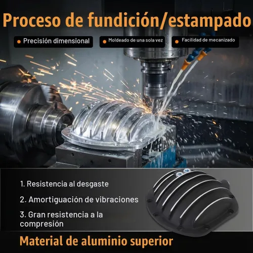 Vista 3 de Dana 30 cubierta de diferencial delantera de aluminio negro con aletas de 10 pernos para CJ TJ YJ JK