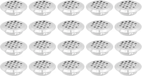 Vista 14 de Semetall Air Vents - Paquete de 20 rejillas de ventilación circulares de acero inoxidable de 0.748 in (0.75 pulgadas) para cocina, baño, gabinete