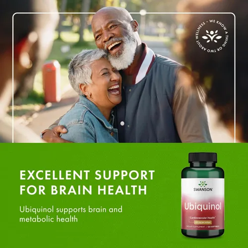 Vista 6 de Swanson Ubiquinol - 100 mg - para la salud del corazón, la energía cerebral y el apoyo antioxidante - Ayuda a la producción de ATP* - Sin OMG - 120