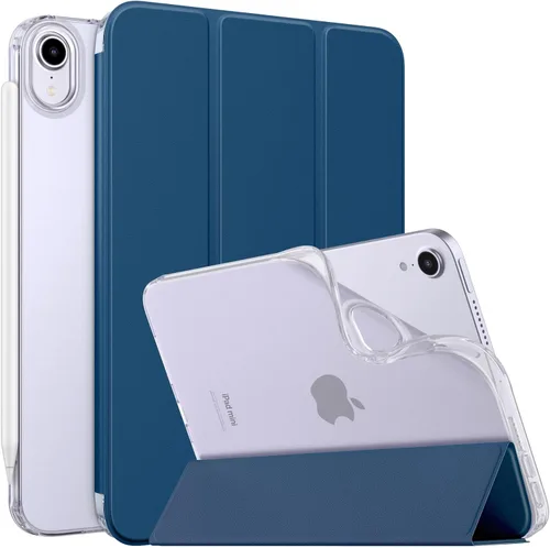 Vista 25 de MoKo Funda para el nuevo iPad mini 7 (A17 Pro) 2024, Funda para iPad mini de 6ª generación 2021 (21,08 cm), Funda para iPad mini 6, Funda trasera
