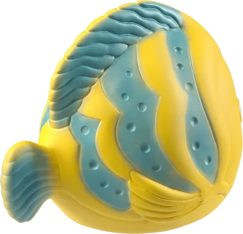 Vista 3 de CaaOcho Juguete de baño de goma natural pura - La The Butterfly Fish Baby Toy - Juguetes de baño sin agujeros, juguetes de baño sin BPA para bebés