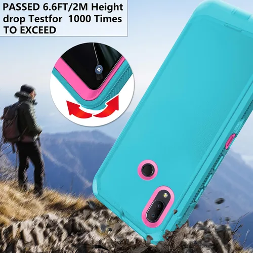 Vista 7 de Asuwish Funda de teléfono para Alcatel 3V 2019, híbrida, resistente, a prueba de golpes, dura, a prueba de caídas, cuerpo completo, resistente