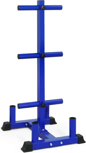 Vista 8 de CAP Olympic Bumper Plate Tree Rack with Barbell Holders, Heavy-Duty Weight Plate Storage Rack for Home Gym, Steel Olympic Plate Organizer Stand