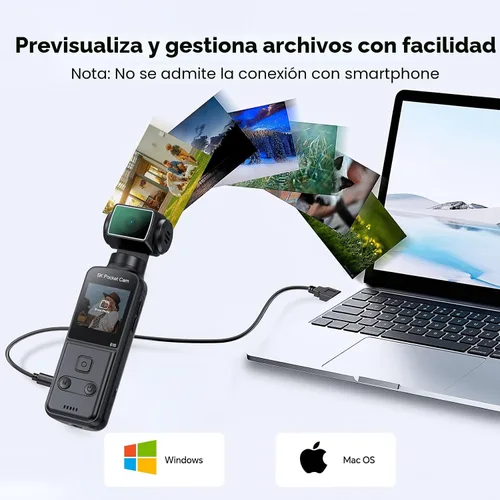 Vista 8 de BOBLOV Cámara corporal 5K con micrófono, cámara de vlogging W5, 5K/15FPS y 4K/60FPS con lente giratoria de 270°, soporte de micrófono externo