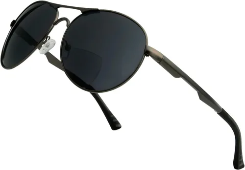 Vista 15 de BFOCO Gafas de sol bifocales con bisagras metálicas y sin tornillos para hombre - Sports Bifocal Sunnies (negro brillante) +1.00