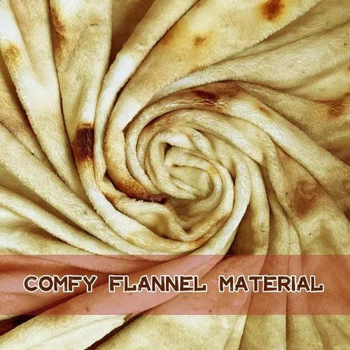 Vista 6 de Moonysweet Manta de tortilla de doble cara para adultos y niños, manta de comida novedosa, franela de vellón mullido, diseño realista