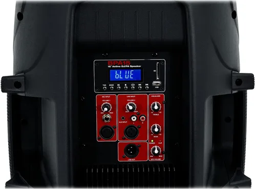 Vista 4 de Rockville BPA15 800 W pico/200 W RMS alimentado por altavoz PA de 15 pulgadas, Bluetooth, USB/SD, radio FM, ecualizador de 2 bandas, control remoto