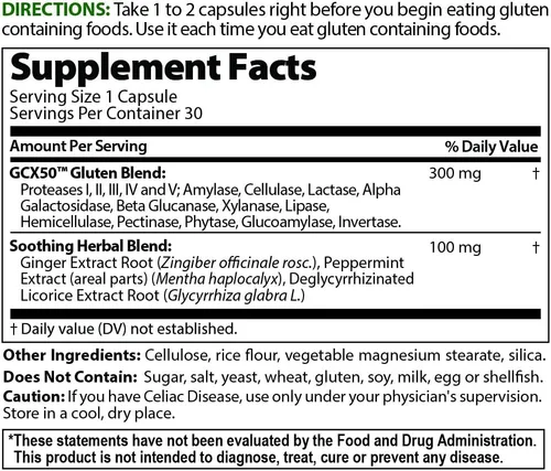Vista 3 de Healthy Delights Fórmula de Enzimas Gluten Cutter Digestivas - Ayuda a Mejorar la Digestión del Gluten de tu Cuerpo y Asiste en la Descomposición