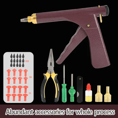 Vista 2 de Kit de reparación de neumáticos con enchufes, kit de tapones de neumáticos de hongo, kit de parche de neumáticos profesional resistente sin cámara