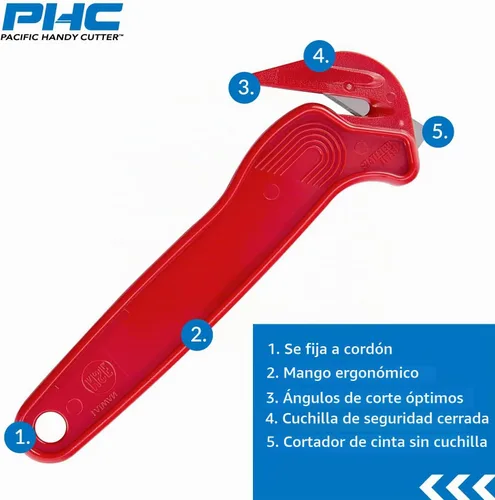 Vista 4 de Pacific Handy Cutter Cortador de película desechable Cortador de caja de seguridad para alimentos certificado NSF y divisor de cinta sin cuchillas