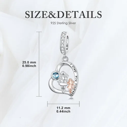 Vista 160 de PROESS Dije para padre, madre e hija, pulsera de plata de ley para pulseras, regalos de cumpleaños, día de San Valentín, para hija, madre, amante