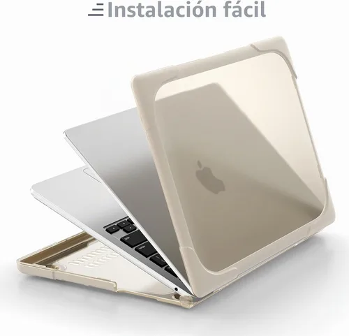 Vista 7 de Batianda - Funda resistente para MacBook Air de 15 pulgadas 2023-2026, color caqui
